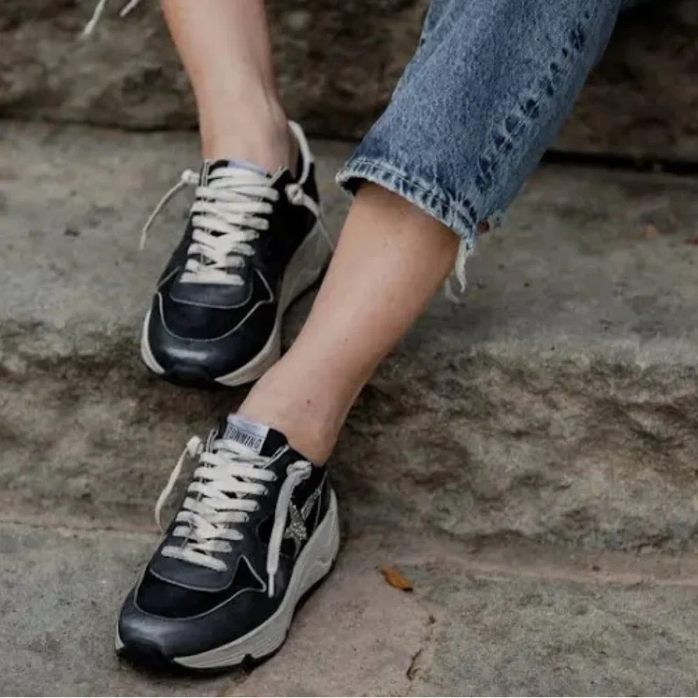 Golden Goose Running Sole Sneaker Dark Blue/Eclipse/Silver Glitter 39 New in Box